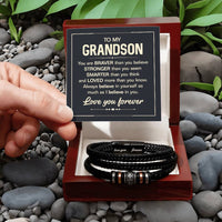 Load image into Gallery viewer, To My Grandson Bracelet from Grandma, Grandson Bracelet with Message Card
