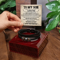 Load image into Gallery viewer, To My Son Bracelet Always Remember, Men Birthday Bracelet for Son from Mom with Message
