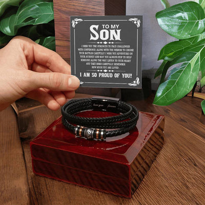 Load image into Gallery viewer, To My Son Bracelet Always Remember, I Wish You the Strength to Face Challenges with Confidence

