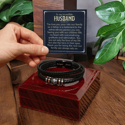 Load image into Gallery viewer, To My Husband Bracelet from Wife, Thank You for Being the Rock Our Family Can Always Rely On
