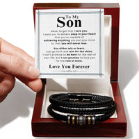 Load image into Gallery viewer, To My Son Bracelet from Mom and Dad, I Want You to Believe Deep in Your Heart

