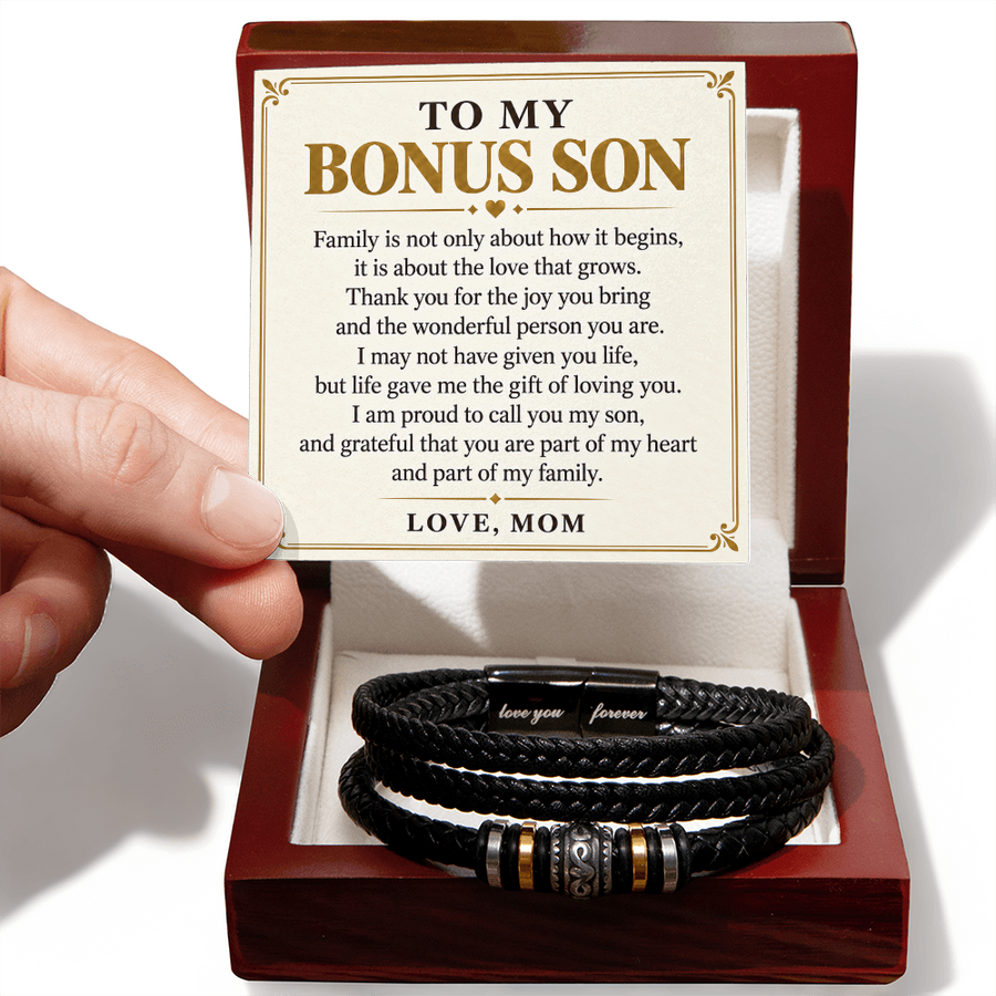 To My Bonus Son - Family Is Love - Heartfelt Gift from Mom