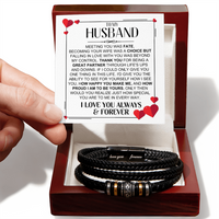 Load image into Gallery viewer, To My Husband Birthday Gifts, Love You Forever Engraved Leather Bracelet for Men, To My Man Gift
