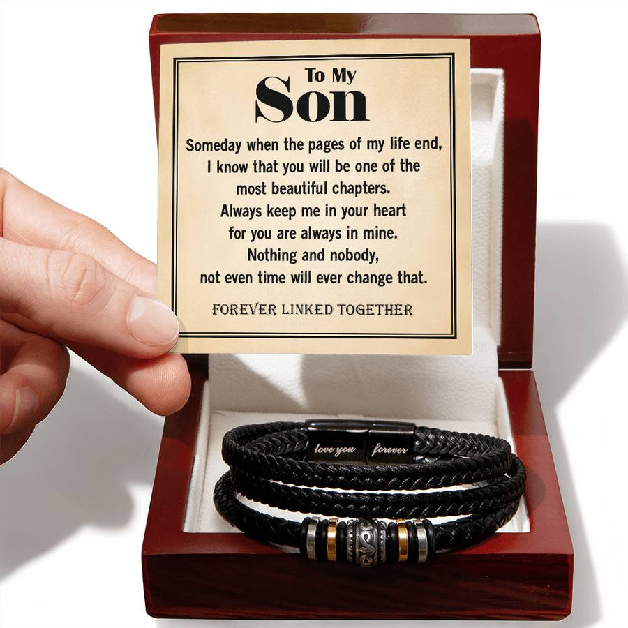 To My Son Bracelet from Mom and Dad, Mother and Son Forever Love Bracelet, Forever Linked Bracelet
