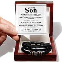 Load image into Gallery viewer, To My Son Bracelet from Mom and Dad Never Doubt Yourself and Always Remember the Faith I Have in You
