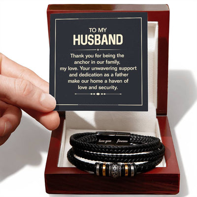 Load image into Gallery viewer, To My Husband Bracelet from Wife, Thank You for Being the Anchor in Our Family
