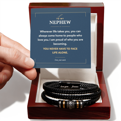 Load image into Gallery viewer, To My Nephew You Are Never Alone Men&amp;#39;s Bracelet Gift from Uncle
