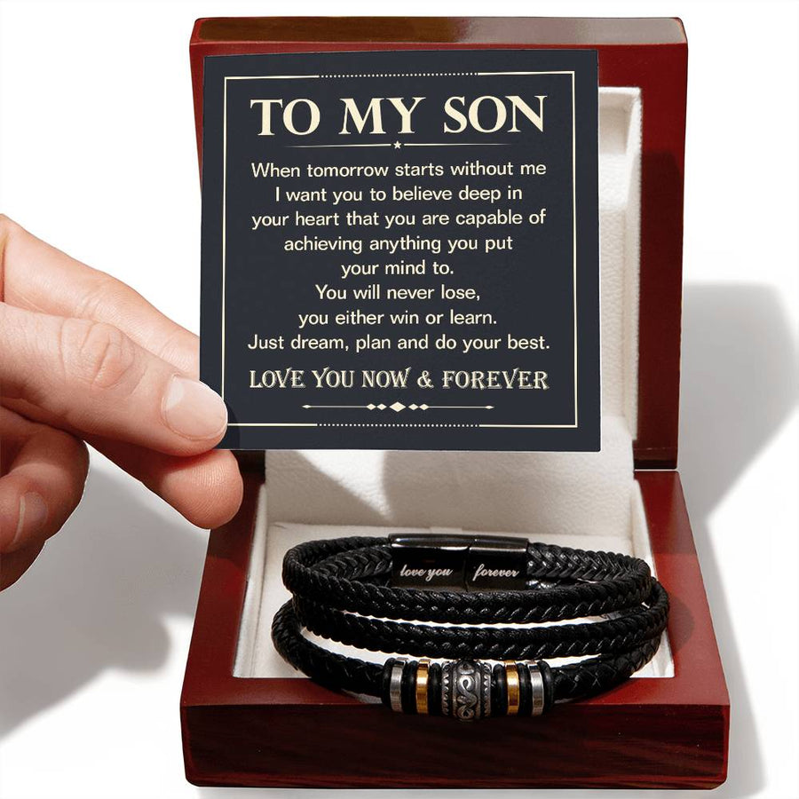 To My Son Bracelet Always Remember, Birthday Motivation Bracelet for Son from Mom