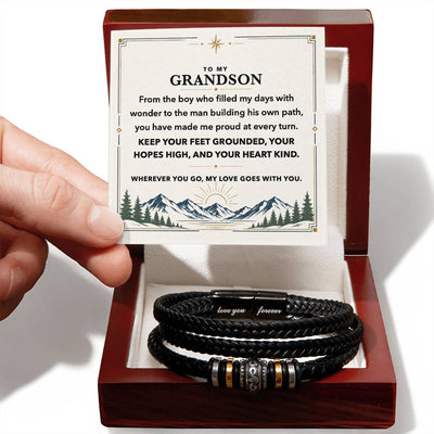 Load image into Gallery viewer, To My Grandson Bracelet Gift - Build Your Own Path
