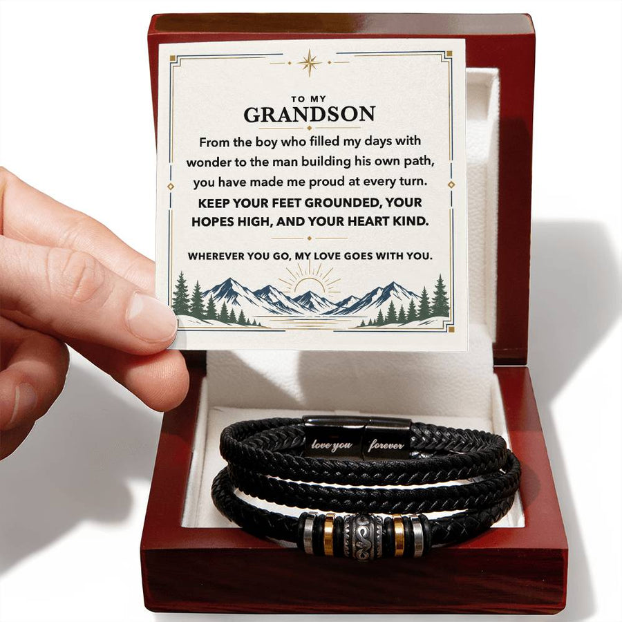 To My Grandson Bracelet Gift - Build Your Own Path