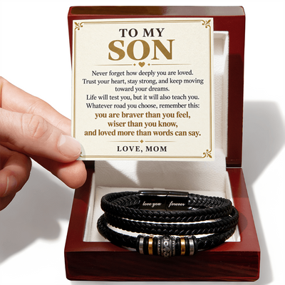 Load image into Gallery viewer, To My Son - Braver, Wiser &amp;amp; Loved More Than Words - Inspirational Gift from Mom
