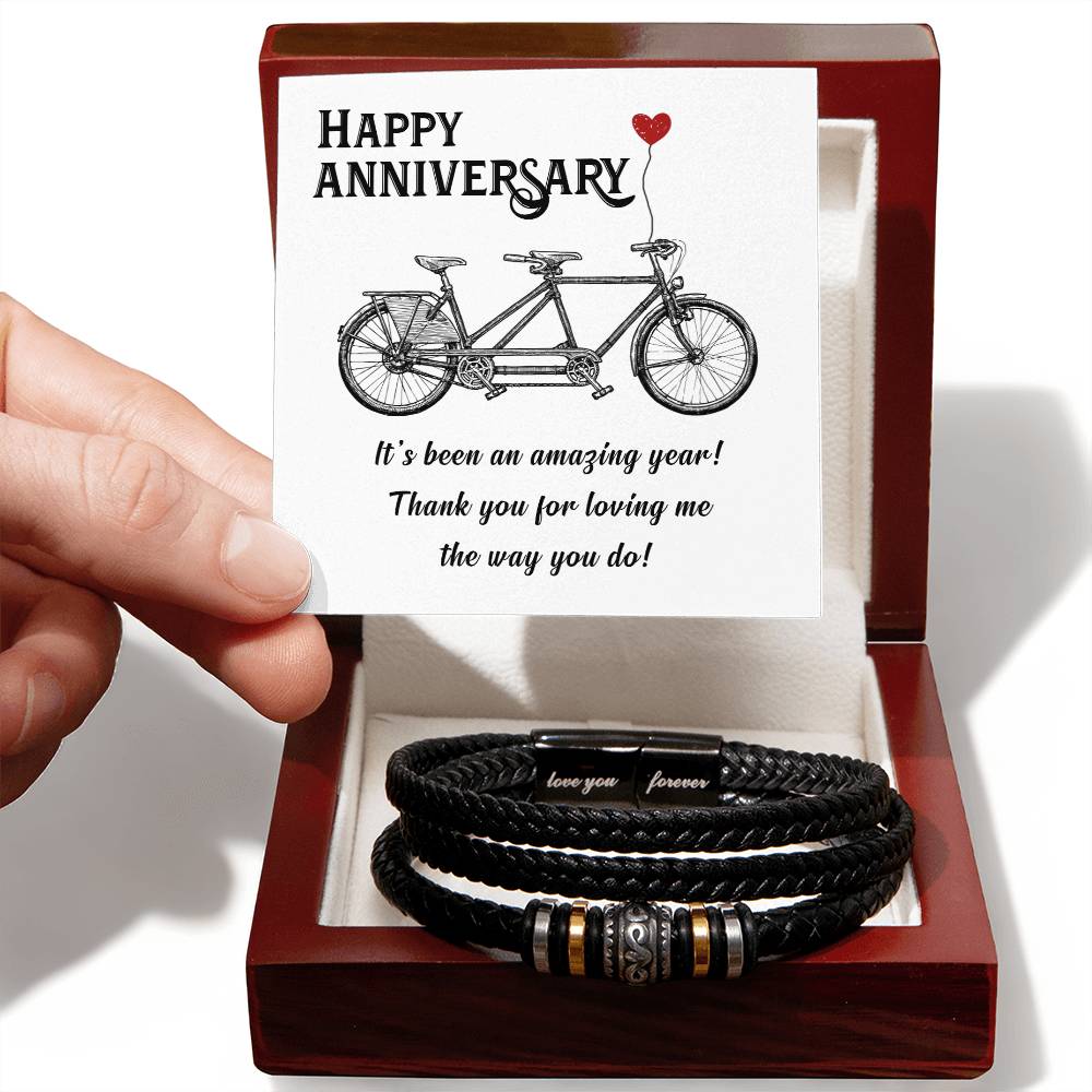 Anniversary Bracelet for Him from Wife, Romantic Anniversary Gifts for Husband
