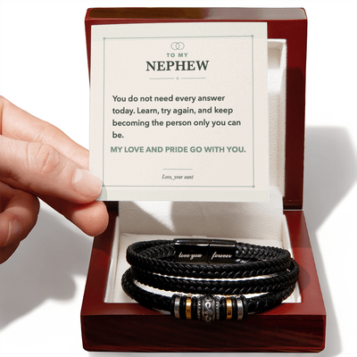 Load image into Gallery viewer, To My Nephew Keep Becoming You Men&amp;#39;s Bracelet Gift from Aunt
