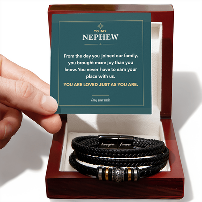 Load image into Gallery viewer, To My Nephew Loved Just as You Are Men&amp;#39;s Bracelet Gift from Uncle
