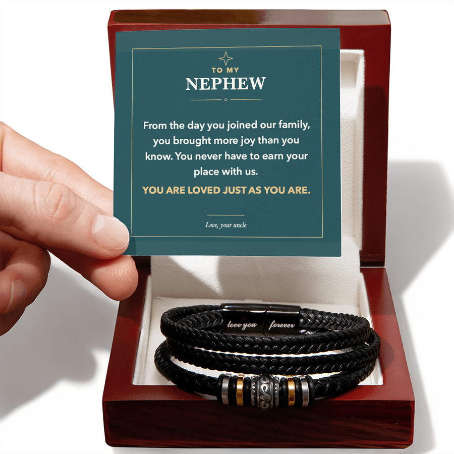 To My Nephew Loved Just as You Are Men's Bracelet Gift from Uncle