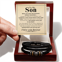 Load image into Gallery viewer, Gift for Son – Braided Leather Bracelet with Love You Forever Message, Infinity Symbol
