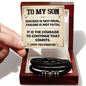 To My Son Courage Bracelet from Mom Dad, Success Is Not Final, Christmas Birthday Graduation Gift