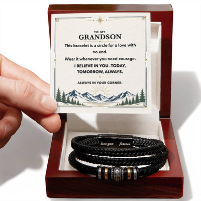 Load image into Gallery viewer, To My Grandson Bracelet Gift - My Love Has No End
