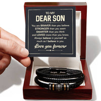 Load image into Gallery viewer, To My Son Bracelet Always Remember from Mom and Dad, Birthday Bracelet for Son from Mother
