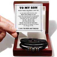 Load image into Gallery viewer, To My Son Bracelet from Mom and Dad, Believe in Yourself, Dream, Plan and Do Your Best
