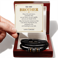 Load image into Gallery viewer, To My Brother Love You Forever Bracelet - Brave, Capable and Deeply Loved
