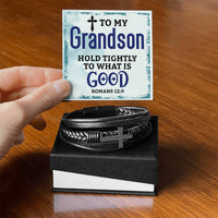 Load image into Gallery viewer, To My Grandson Bracelet from Grandparents, Hold Tightly to What Is Good
