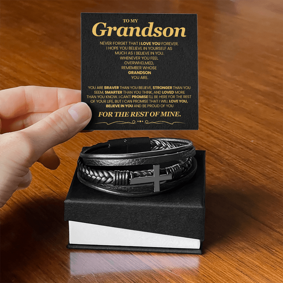 To My Grandson Bracelet, Meaningful Gift for Birthday, Graduation, Christmas from Grandparents