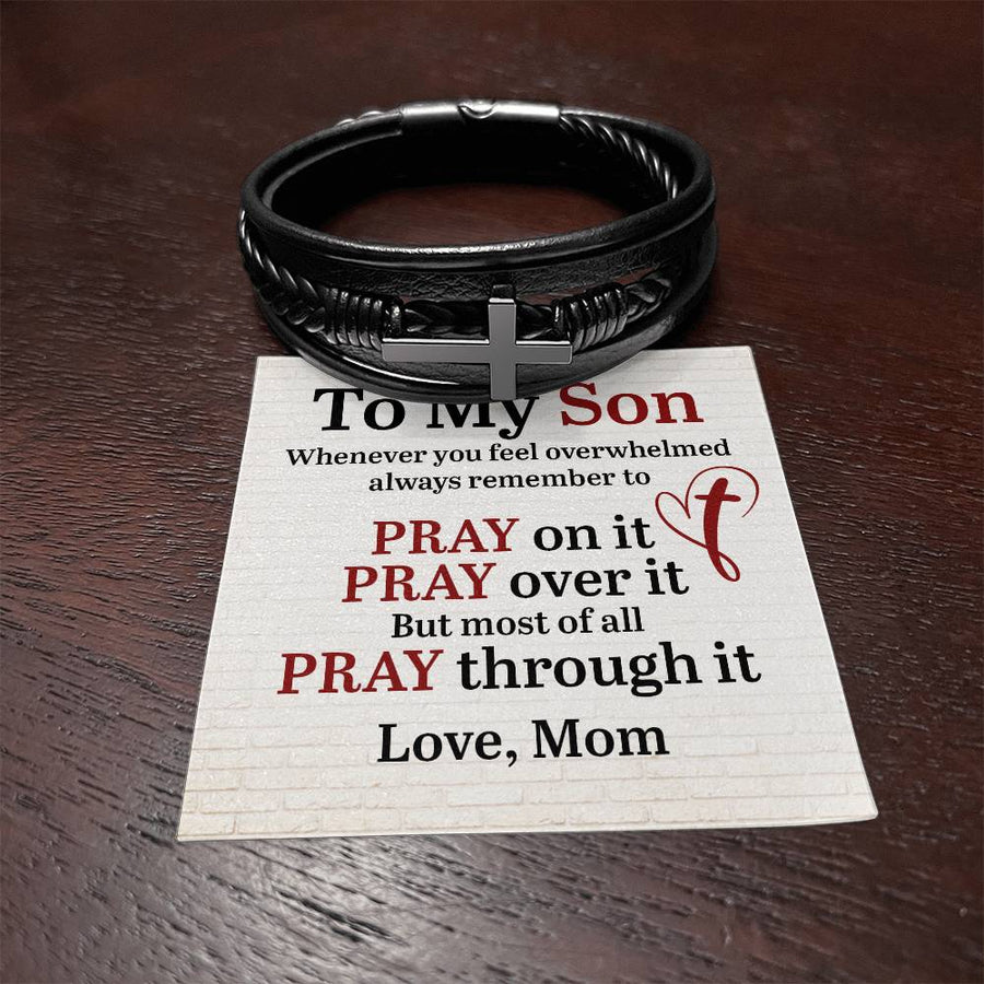 To My Son Bracelet from Mom, Pray on It, Pray Over It, But Most of All Pray Through It