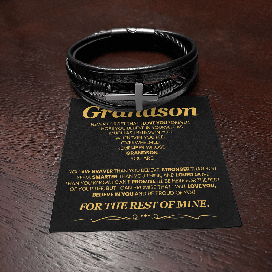 To My Grandson Bracelet, Meaningful Gift for Birthday, Graduation, Christmas from Grandparents