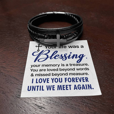 Load image into Gallery viewer, Men&amp;#39;s Cross Bracelet - Your Life Was a Men&amp;#39;s Cross Bracelet
