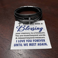 Load image into Gallery viewer, Men&#39;s Cross Bracelet - Your Life Was a Men&#39;s Cross Bracelet
