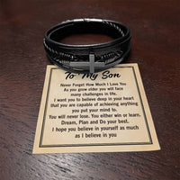 Load image into Gallery viewer, To My Son Bracelet from Mom and Dad, Mother to Son Leather Bracelet, Unique Birthday Day Gifts
