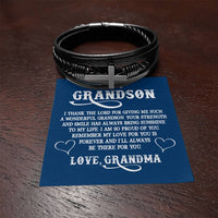 Load image into Gallery viewer, To My Grandson Bracelet from Grandma, I Thank the Lord for Giving Me Such a Wonderful Grandson
