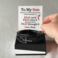 Load image into Gallery viewer, To My Son Bracelet from Mom, Pray on It, Pray Over It, But Most of All Pray Through It

