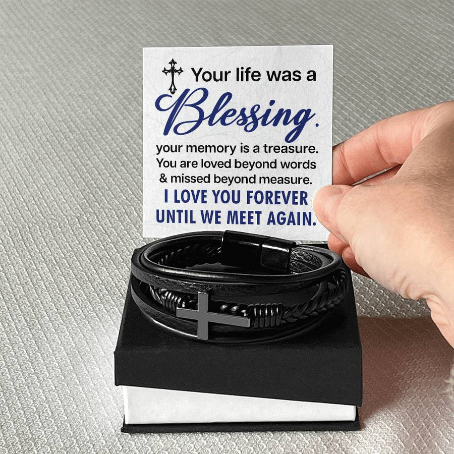 Men's Cross Bracelet - Your Life Was a Men's Cross Bracelet