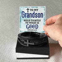 Load image into Gallery viewer, To My Grandson Bracelet from Grandparents, Hold Tightly to What Is Good
