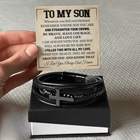 Load image into Gallery viewer, Mother to Son Leather Bracelet, Men Birthday Bracelet for Son from Mom and Dad
