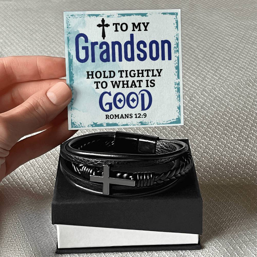 To My Grandson Bracelet from Grandparents, Hold Tightly to What Is Good
