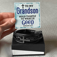 Load image into Gallery viewer, To My Grandson Bracelet from Grandparents, Hold Tightly to What Is Good

