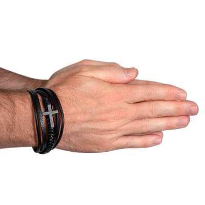 Load image into Gallery viewer, Men&amp;#39;s Cross Bracelet - Your Life Was a Men&amp;#39;s Cross Bracelet
