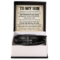 Load image into Gallery viewer, Mother to Son Leather Bracelet, Men Birthday Bracelet for Son from Mom and Dad
