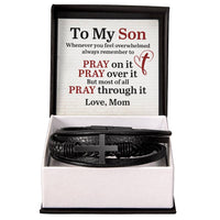 Load image into Gallery viewer, To My Son Bracelet from Mom, Pray on It, Pray Over It, But Most of All Pray Through It
