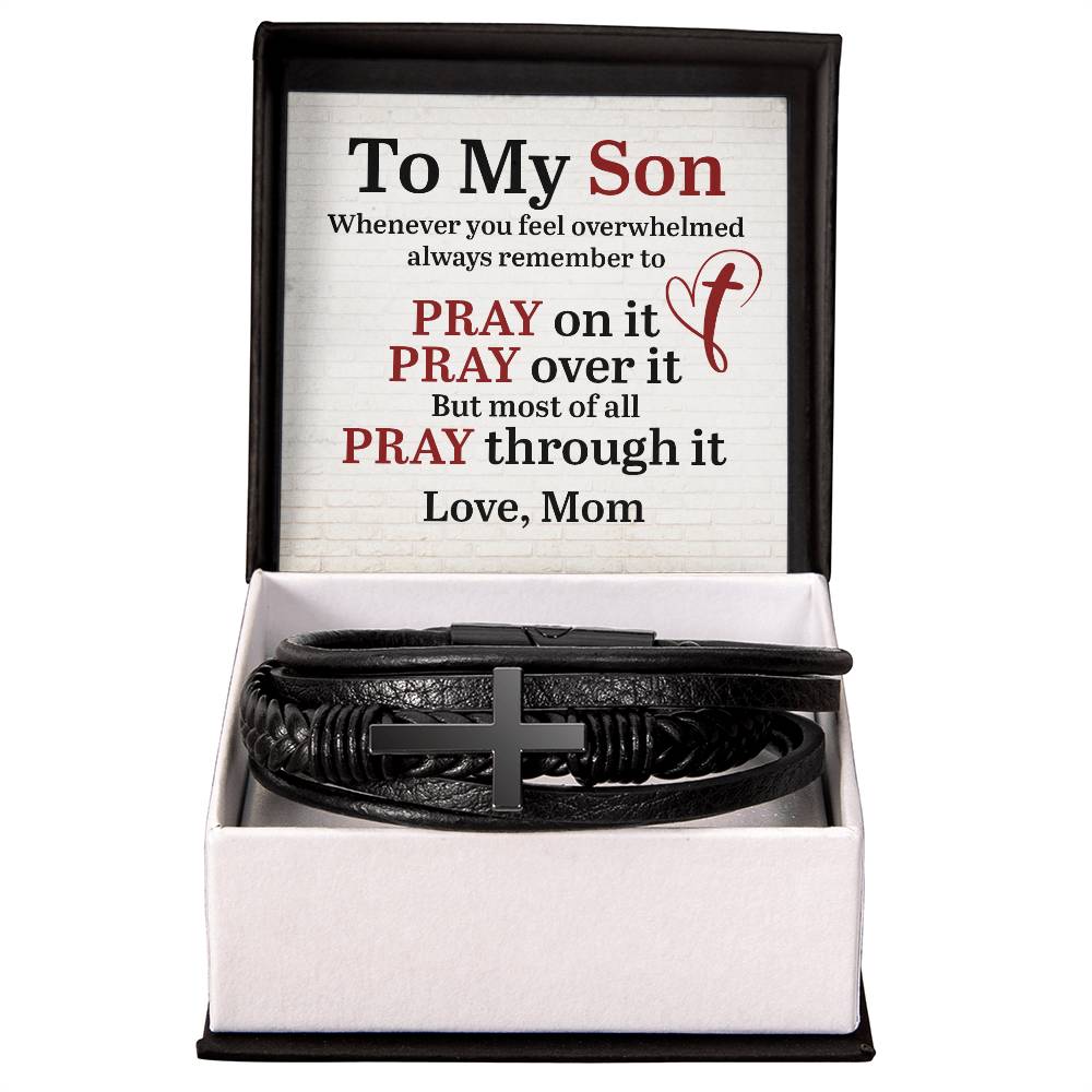 To My Son Bracelet from Mom, Pray on It, Pray Over It, But Most of All Pray Through It