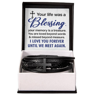 Load image into Gallery viewer, Men&amp;#39;s Cross Bracelet - Your Life Was a Men&amp;#39;s Cross Bracelet
