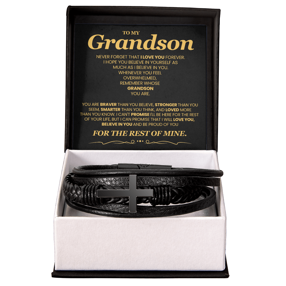 To My Grandson Bracelet, Meaningful Gift for Birthday, Graduation, Christmas from Grandparents
