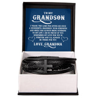 Load image into Gallery viewer, To My Grandson Bracelet from Grandma, I Thank the Lord for Giving Me Such a Wonderful Grandson
