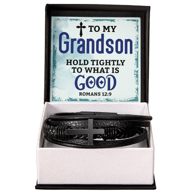 Load image into Gallery viewer, To My Grandson Bracelet from Grandparents, Hold Tightly to What Is Good
