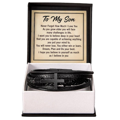 Load image into Gallery viewer, To My Son Bracelet from Mom and Dad, Mother to Son Leather Bracelet, Unique Birthday Day Gifts
