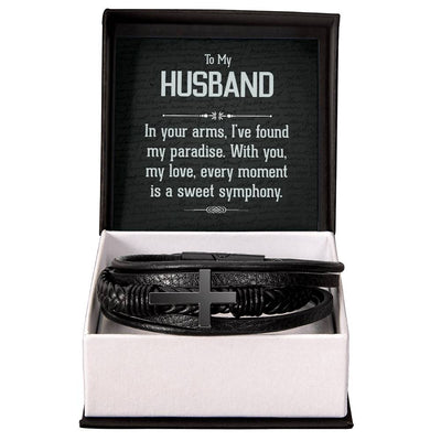 Load image into Gallery viewer, To My Man Leather Bracelet, Unique Birthday Gifts for Husband, In Your Arms, I&amp;#39;ve Found My Paradise
