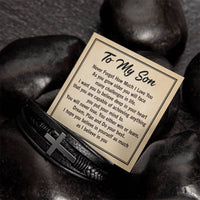 Load image into Gallery viewer, To My Son Bracelet from Mom and Dad, Mother to Son Leather Bracelet, Unique Birthday Day Gifts
